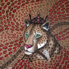 Obra de arte leopardo y rojo