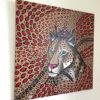 Obra de arte de leopardo y rojo