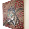 Obra de arte leopardo y rojo